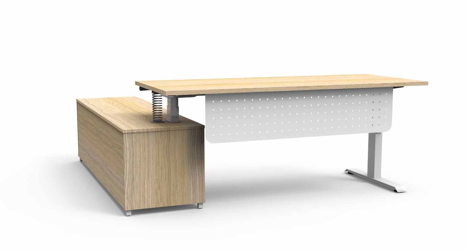 Boost+ Height Adjustable Executive Desk - with Modesty